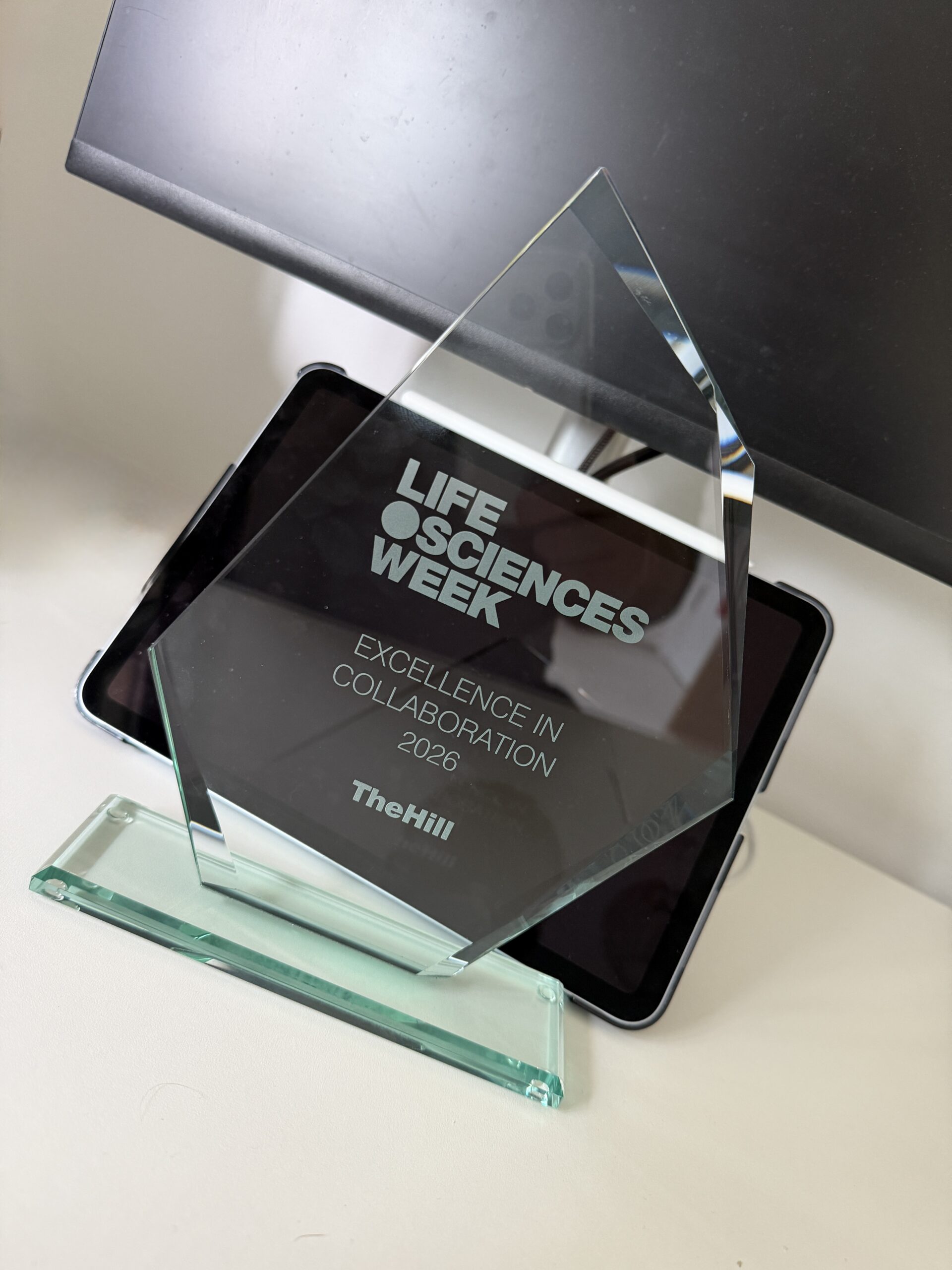 The award for Excellence in Collaboration from the Life Sciences Week Awards 2026, won by TheHill